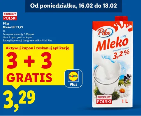 Mleko UHT 3,2% promocja w Lidl