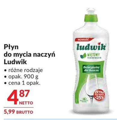 Płyn do mycia naczyń Ludwik promocja w Makro