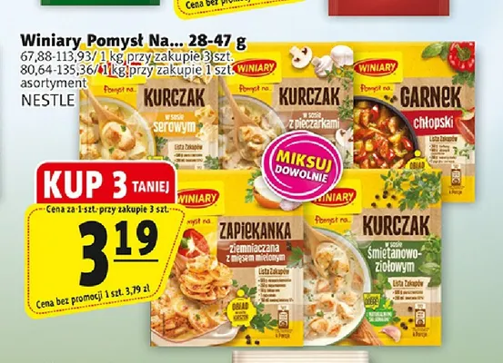 Winiary Pomysł na... kurczak w sosie śmietanowo-ziołowym promocja w Prim Market
