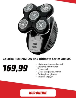 Golarka Remington RX5 Ultimate Series promocja w Media Markt