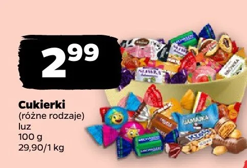 Cukierki różne rodzaje promocja w Netto