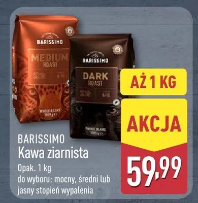 Kawa ziarnista 1 kg medium promocja w Aldi