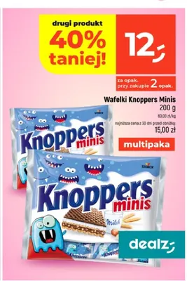 Wafelki Knoppers Minis promocja w Dealz