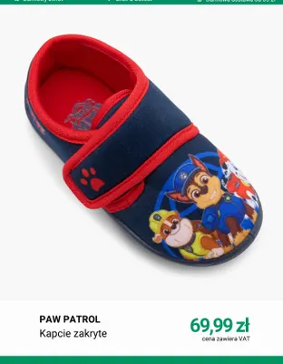 Kapcie zakryte Paw Patrol promocja w Deichmann