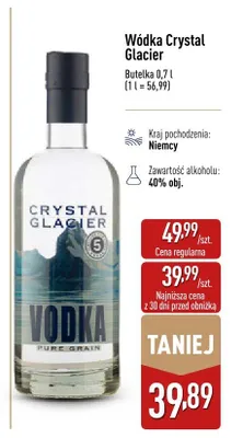 Wódka Crystal Glacier promocja w Aldi
