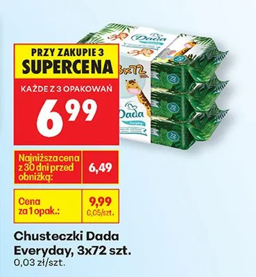 Chusteczki higieniczne Everyday promocja w Biedronka