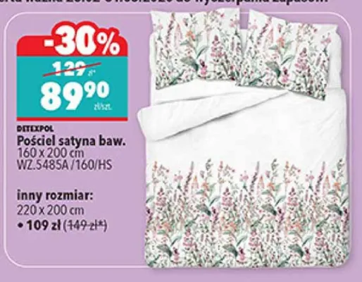 Pościel satyna baw. 160 x 200 cm WZ.5485A/160/HS promocja w Biedronka