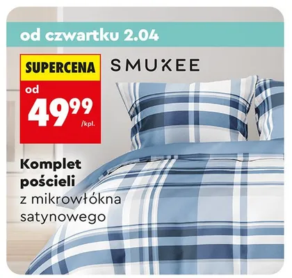 Komplet pościeli z mikrowłókna satynowego promocja w Biedronka