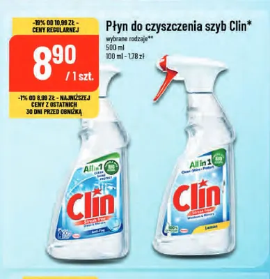 Płyn do czyszczenia szyb Clin All in 1 Anti-Fog promocja w POLOmarket
