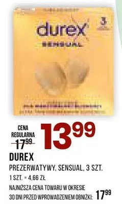 Prezerwatywy Sensual Durex 3szt promocja w Drogerie Natura