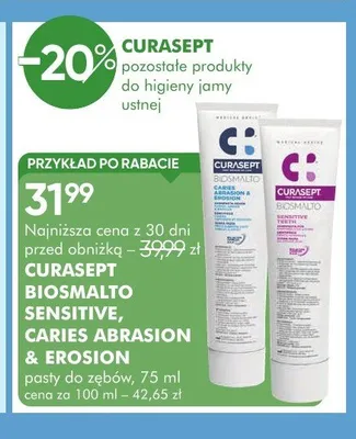 Pasta do zębów Curasept Biosmalto Sensitive promocja w Super-Pharm