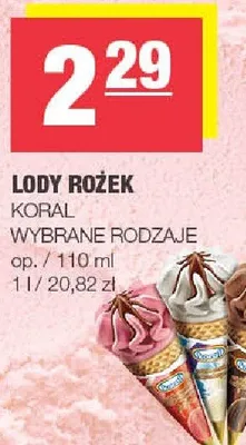 Lody Rożek Koral promocja w SPAR
