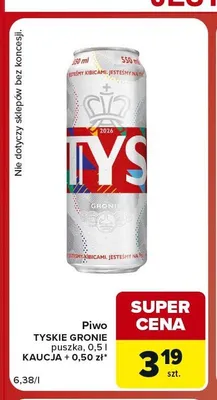 Piwo Tyskie Gronie promocja w Carrefour Market