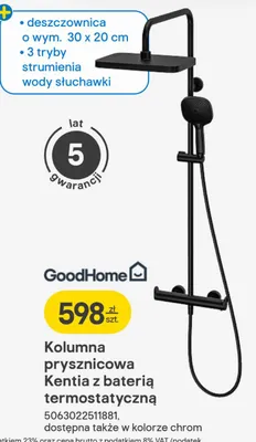 Kolumna prysznicowa Kentia z baterią termostatyczną promocja w Castorama