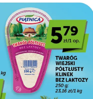 Twaróg wiejski półtłusty klinek bez laktozy Piątnica promocja w ABC