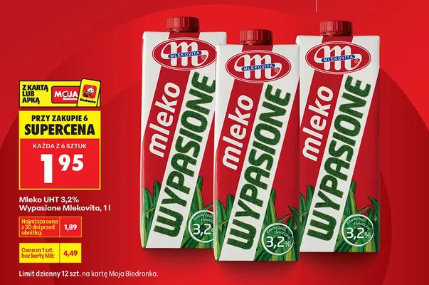 Mleko UHT 3,2% wypasione promocja w Biedronka