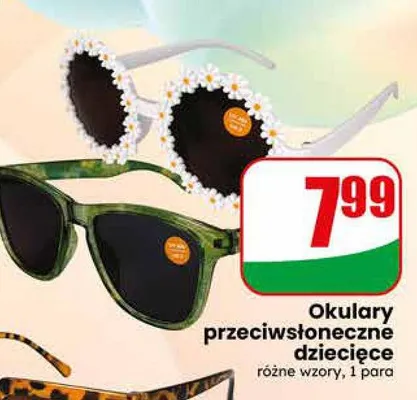 Okulary przeciwsłoneczne dziecięce różne wzory 1 para promocja w Dino