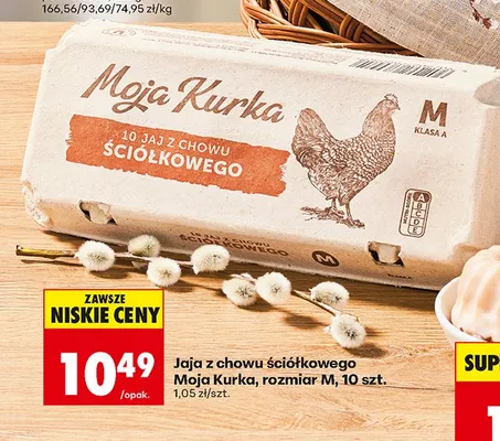 Jaja z chowu ściółkowego rozmiar M promocja w Biedronka