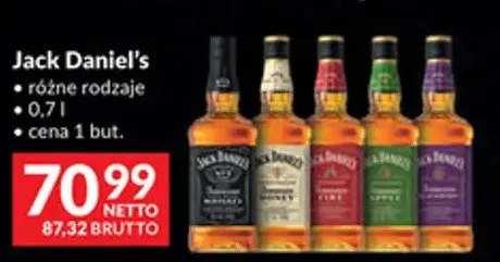 Whiskey Jack Daniel's różne rodzaje promocja w Makro