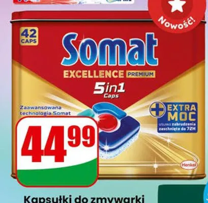 Kapsułki do zmywarki 5in1 Somat Excellence promocja w Dino