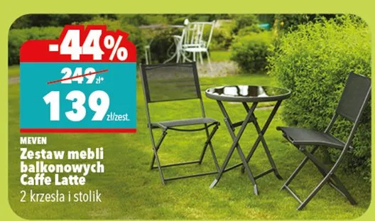Zestaw mebli balkonowych Caffe Latte 2 krzesła i stolik promocja w Biedronka Home