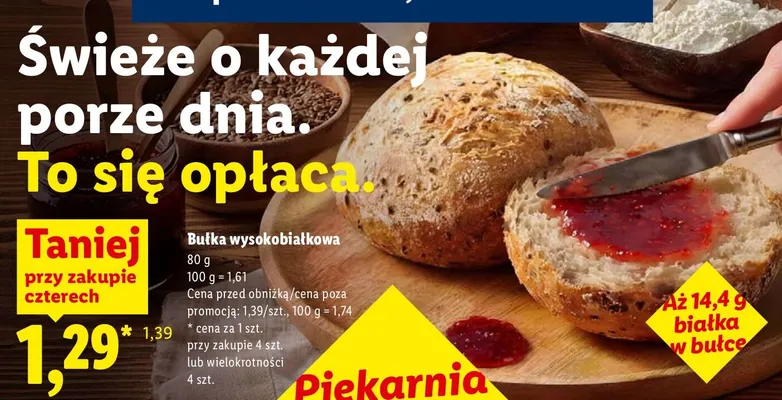 Bułka wysokobiałkowa promocja w Lidl