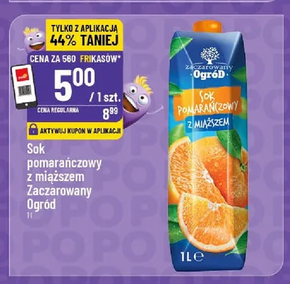 Sok pomarańczowy z miąższem Zaczarowany Ogród promocja w POLOmarket