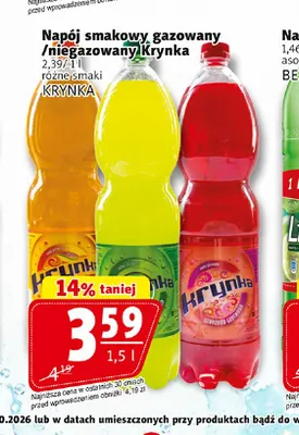 Napój smakowy gazowany niegazowany Krynka promocja w Prim Market