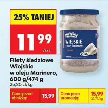 Filety śledziowe wiejskie w oleju Marinero promocja w Biedronka