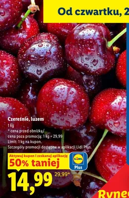 Czereśnie luzem promocja w Lidl