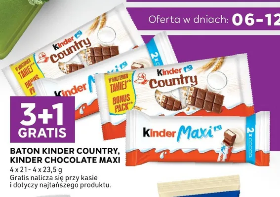 Baton Kinder Country 4-pak promocja w Stokrotka