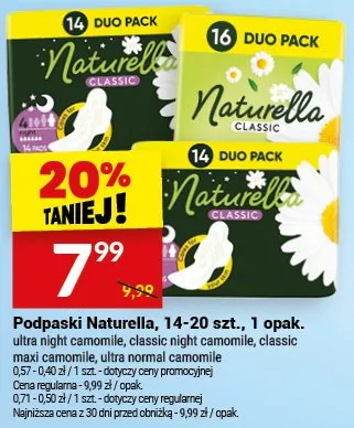 Podpaski 14-20 szt. promocja w Twój Market