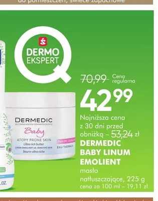 Masło natłuszczające Baby Linum Emolient Dermedic promocja w Super-Pharm
