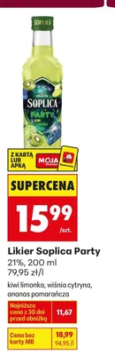 Likier party kiwi-limonka 0,2 l promocja w Biedronka