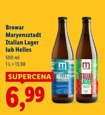 Piwo Browar Maryensztadt Italian Lager  promocja w Lidl
