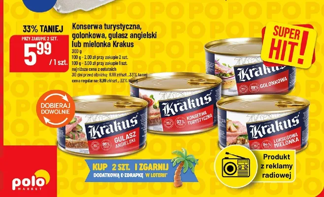 Konserwa turystyczna Krakus promocja w POLOmarket