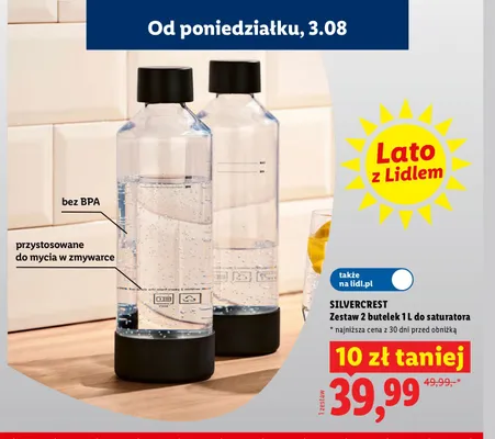 Butelki do saturatora Silvercrest 2-pak 1 l promocja w Lidl