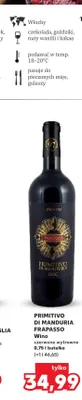 Wino czerwone wytrawne Primitivo di Manduria Frapasso promocja w Kaufland