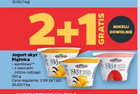 Jogurt skyr waniliowy Piątnica promocja w Netto