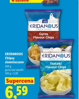Chipsy ziemniaczane o smaku tzatziki Eridanous promocja w Lidl