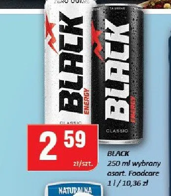 Napój energetyczny Black promocja w Chorten