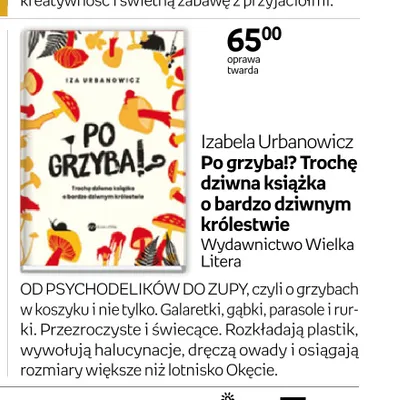 Książka Po grzyba!? Trochę dziwna książka o bardzo dziwnym królestwie Izabela Urbanowicz promocja w Empik