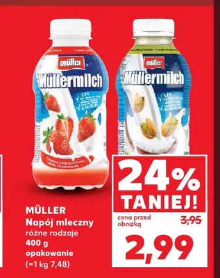 Napój mleczny Müllermilch pistacjowy Müller promocja w Kaufland