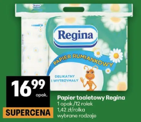 Papier toaletowy Regina papier rumiankowy promocja w Delikatesy Centrum