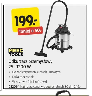Odkurzacz przemysłowy 25 l Meec Tools promocja w Jula