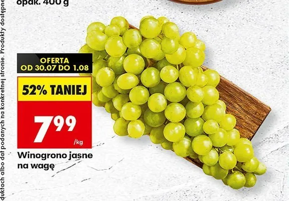 Winogrono jasne promocja w Biedronka