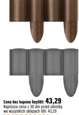 Palisada ECO kolory grafit brąz wys. 17cm dł. 2,4m promocja w OBI