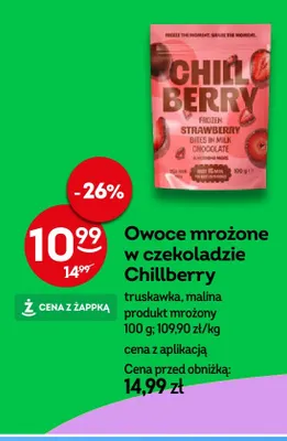 Owoce mrożone w czekoladzie Chillberry malina promocja w Żabka