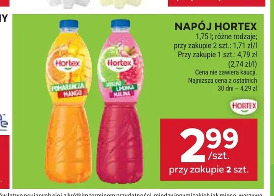 Napój Hortex promocja w Stokrotka
