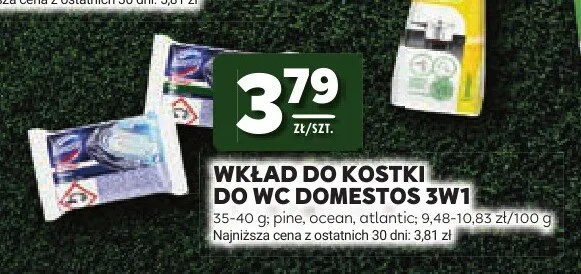 Wkład do kostki do WC Domestos 3w1 Ocean promocja w Stokrotka